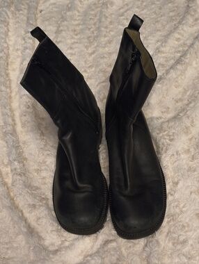 Nicole Miller Black Leather Ankle Boots